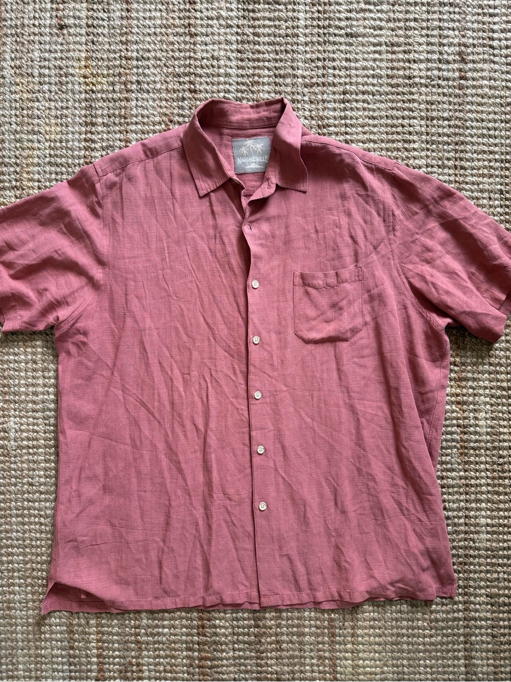 Margaritaville Silk Linen Shirt — Terracotta — 2XL